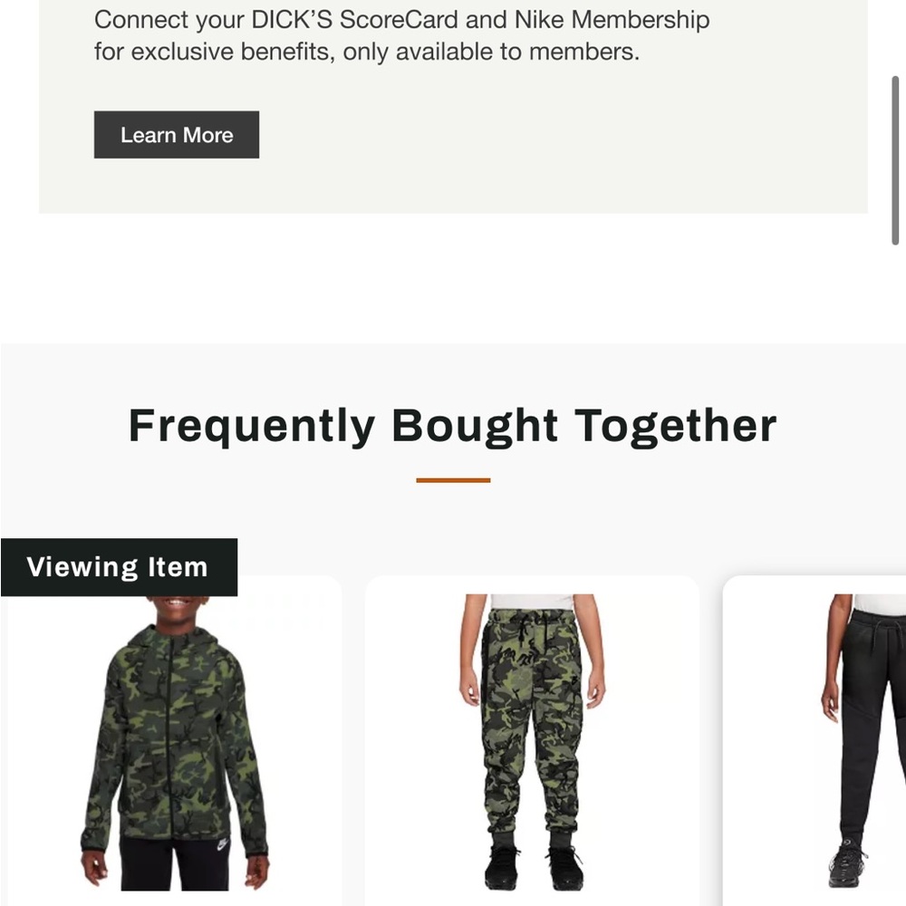 Nike tech youth camo joggers + jacket combo. Size XS (6-7) - Picture 9 of 11
